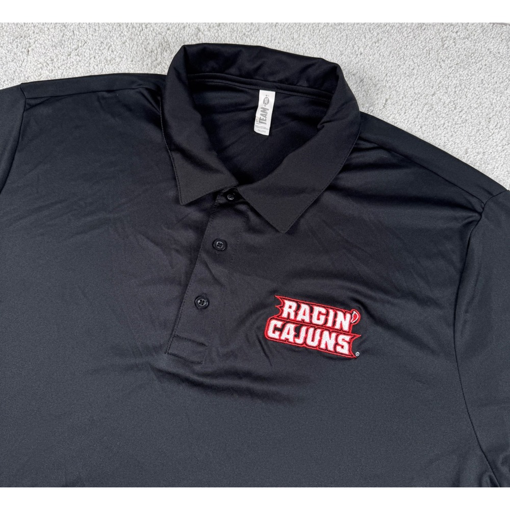 Louisiana Ragin Cajuns Polo Shirt Mens NCAA 2XL Black Performance Team 365 XXL